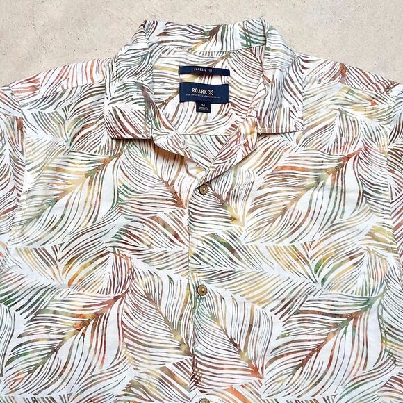 Roark Shirt Mens Size M Short Sleeve Button Classic Fit Summer Floral Tropical - Picture 2 of 9